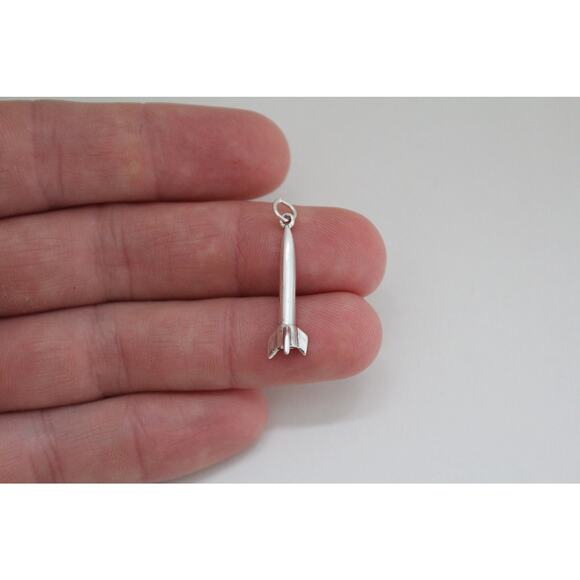 Sterling Silver Rocket Charm - Picture 1 of 4